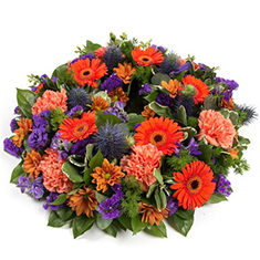 Orange &amp; Purple Wreath